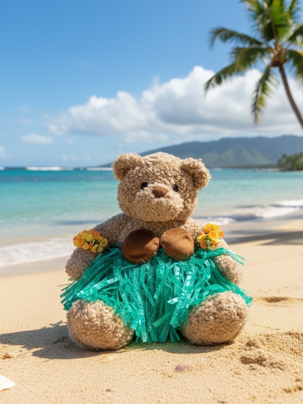 Build-A-Bear Workshop 4-Piece Hawaiian Luau Hula Outfit & Teddy Bear